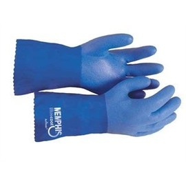 MCR Safety 6632XXL 12-Inch Bluecoat PVC Triple Dipped Seamless Knit Liner Gloves with Gauntlet, Blue, 2X-Large, 1-Pair