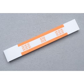 SOWAKA 100 Pcs Currency Straps Self Sealing Money Paper Wrapper Bands for Supermarket Bank Currency Restaurants Business to Organize Cash (50)