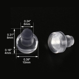 sourcingmap 24pcs 6mm Clear Flat Soft Stem Bumper Glide Patio Outdoor Furniture Chair Table