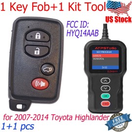 canscanshop New Replacement Remote Key Fob Kit For 2007-2014 Toyota Highlander 271451-0140