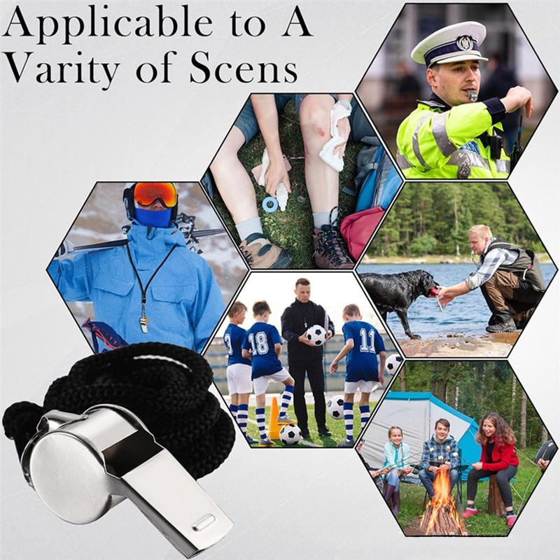 XUTONG 7pcs Whistle,Stainless Steel Whistle Loud Crisp Sound Coach Whistles