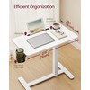 VASAGLE Overbed Table with Wheels, Mobile Standing Computer Desk, 27.6