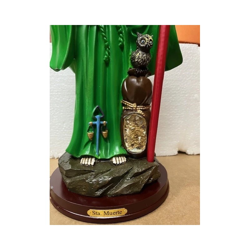 16" Green Santa Muerte Statue Holy Death Grim Reaper