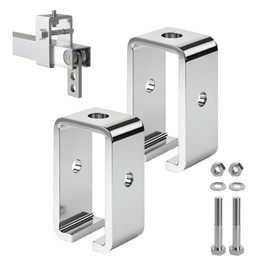 SIWOOD Chrome Plated 1-5/8" Strut Channel Trolley Track Hanger Bracket, Heavy Duty Unistrut Channel Support Bracket, Screws Included (2 Pack)