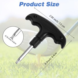 Golf Driver Tool Adjustable Golf Wrench with Ergonomic Plastic Handle - Stainless Steel Driver Tool, Portable Club Adjustment Head Tools for Club Shaft Adapter (Black)