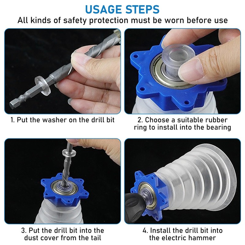 Transparent Drill Dust Cover Set, Six Sided Ear Hole Design,