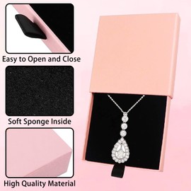 RANYAKE 4Pcs Jewelry Gift Box,Small Gift Box,Small Jewelry Organizer Box,Necklace Bracelet Earring Organiser,Square Drawer Small Organiser,for Valentine's Day,Gift Packaging(Pink,White)