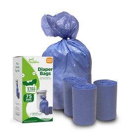 Pail Buddies Disposable Diaper Pail Refills Compatible with Ubbi Diaper Pail | Diaper Pail Refill Bags made with Recycled Material | Fresh Powder Scent for Odor Control | Disposable Diaper Trash Bags (75 Count)