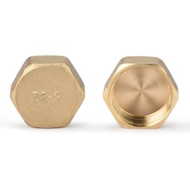 Brass Cap 3/4 Inch Female Thread, nutmanel Brass Blanking Plug IG, Pipe Cap End Cap Made of Brass for Pipe Connection
