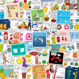 Yqskt 200PCS Funny Joke Stickers for Kids Teens, Funny Dialogue Stickers for Water Bottle Binder Notebook Laptop Waterproof Vinyl Decals for DIY Crafts Room Decor