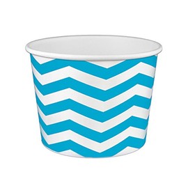 16 oz Yogurt Paper Cups- 1000 Count (Chevron-Blue)