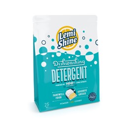 Lemi Shine Natural Dishwasher Detergent Pods | Powder & Gel Combo Dish Detergent with Powerful Citric Extracts | All-in-One Dishwasher Tablets | Natural Lemon Scent - 25 Ct Each (Pack of 2)