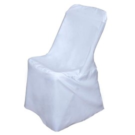 TABLECLOTHSFACTORY White Lifetime Folding Chair Cover-Pack of 5