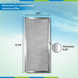 Microwave Filter Replacement for Whirlpool W10208631A (12.94"L x 0.02"W x 5.81"Th 1-Pack) MAF-10