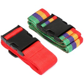 com-four® 2 x Suitcase Straps with Robust Clasp – Length-adjustable Suitcase Strap – Luggage Strap [Selection Varies] (Pack of 02 – Colour Varies)