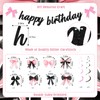 Jollyboom Black and Pink Bow Birthday Party Decorations, Coquette Happy