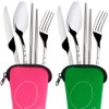 8 Pieces Flatware Sets Knife, Fork, Spoon, Chopsticks, SENHAI 2