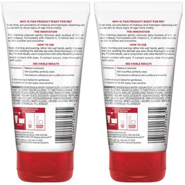 L'Oreal Paris Skincare Revitalift Radiant Smoothing Wet Facial Cream Cleanser with Vitamin C, Gentle Makeup Remover, Face Wash for All Skin Types, 2 count