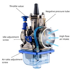 PWK 30mm Carburetor Universal Motorcycle Power Carburetor for 125cc to 250cc Engine Racing ATV Parts Quad Dirt Bike Go Kart Off Road Scooters