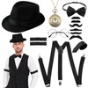 Moiuguli 20s Costume Men's Vest with Accessories, Mafia Costume Men,