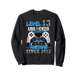 Level 13 Unlocked Awesome Since 2012 13th Birthday Gaming Sweatshirt