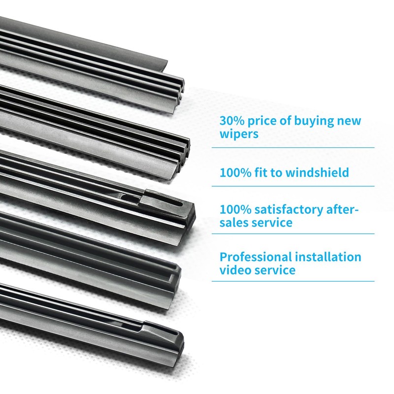 Wiper Blade Refill, 24" + 22" Wiper Refill Fit for