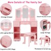 GAOMON Kids Vanity, Girls Vanity Table with Mirror, Light,Stool &