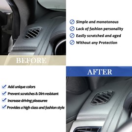 Daeiclru Car Dashboard Side Air Vent Outlet Frame Compatible with Jaguar F-Type 2013-2024, ABS Dashboard Air Vent Air-Conditioner Wind Outlet Frame Cover Trim Accessories (Carbon Fiber Pattern)