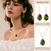 Linawe Peridot Green Gold Jewellery Sets for Women, Birthstone Pendant