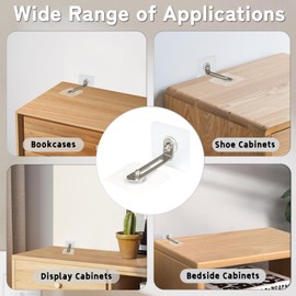 8 Pack Furniture Wall Anchor, Tilt Protection Furniture Set, Tilt Protection Furniture Wall Tank Tilt Protection for Toddlers & Pets Cupboard Shelf Chest of Drawers Load Capacity Pets Baby Safety