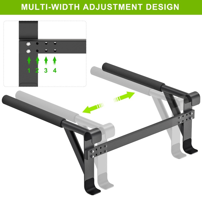 Lifeswell Dip Bar Attachment for Swedish Ladder, Non-Slip Adjustable Grip