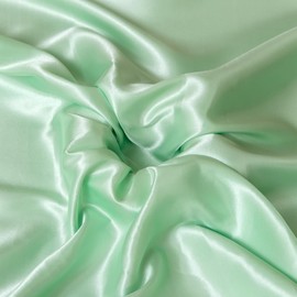 Satin Fabric by The Yard ，60 Inch Wide ，Soft Charmeuse Silk Satin Fabrics for Sewing,Wedding Dress,DIY Craftings, Costumes,Draping,Table Runner,Cloth Napkins (Mint Green, 3yard)