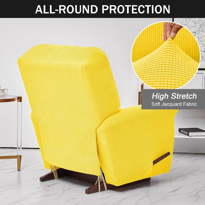 CONRUSER Stretch Recliner Chair Covers, 4-Piece Soft Sofa Cover Thick