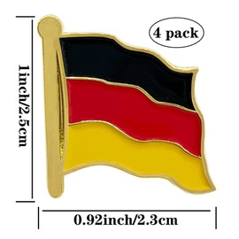 stidsds Germany Flag Pin - Germany Flags Pins Lapel German Flag Enamel Lapel Pin Men Women Suit & Waving Patriotic Metal Badge Souvenir Hat Backpacks Decoration(4 Pack)
