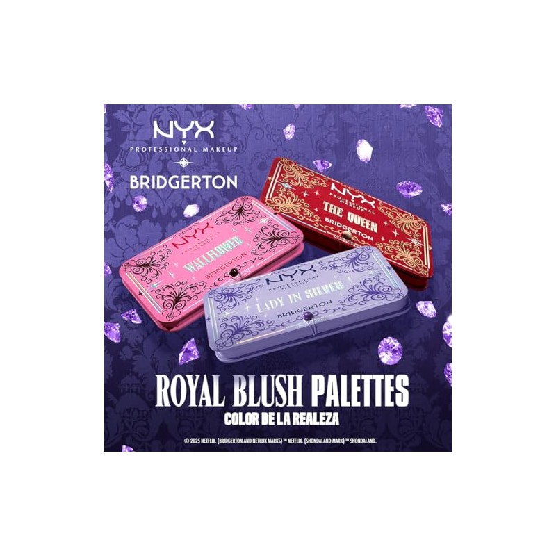 Nyx Professional Makeup, Bridgerton Paleta de Rubor, Tono: Wallflower (rosa).