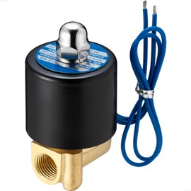 1/4” Brass Electric Solenoid Valve, 2 Way Air Valve Normally Closed for Air Water Oil Gas 2W-025-08 (DC12V)