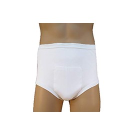 P&S Healthcare's Men's Pouch Pant - 0mls Absorbency - Use with Washable or Disposable Pads - White - Washable and Reusable Brief for Men (Large (37-40" Waist))