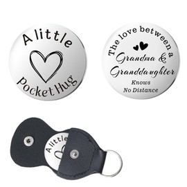 Mothers Day Gifts for Nana from Granddaughter Graduation Gifts for Granddaughters Girls Grandmother Long Distance Keychain for Her Grandma Love Between Grandma And Granddaughter Gift Pocket Hug Token