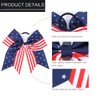 American USA Flag Cheer Bows for Girls,Red White and Blue