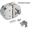 Ranbo Frameless Double-Sided Glass Door Lock, No-Drill, 304 Stainless Steel,