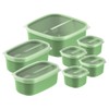 Tramontina 7 Pcs. Sage Green Polypropylene Containers Set with Transparent
