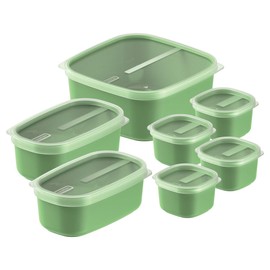 Tramontina 7 Pcs. Sage Green Polypropylene Containers Set with Transparent Lids