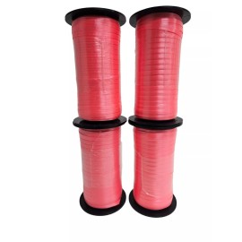Berwick Curling Ribbon Crimped Set Of 4 Berwick Spools Salmon Hot Pink 3/16 in x 350 New