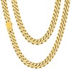 Fiusem 8mm Gold Plated Chains for Men, 14K Gold Plated