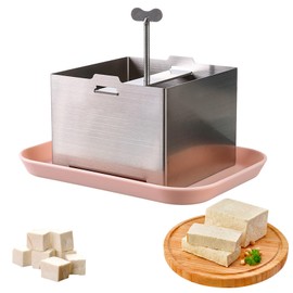 Tofu Press, Stainless Steel Tofu Press Tofu Maker Kit, Multifunctional DIY Tool Tofu Press, Tofubud Press for Kitchen Restaurant Tofu Making, Tofu Maker with Tofu Press Gauze and Drip Tray