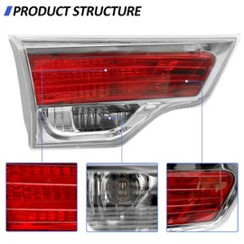 LEAVAN Tail Lights Fit For 2014-2016 Toyota Highlander Taillamp Inner Replacement Assembly Right Passenger Side TO2802115
