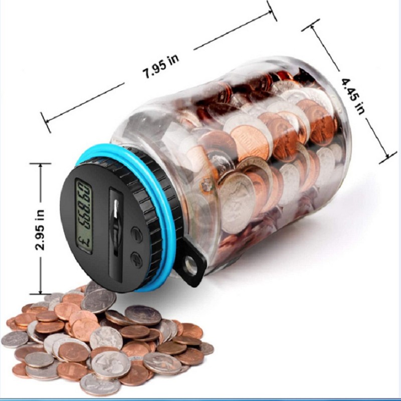 Electronic Digital Coin Money Box with LCD Display Smart Counter