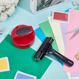 UNICRAFTALE 94x63mm Red Block Printing Baren and Black Rubber Roller for Crafting Brayer Rollers Tool Paint and Ink Rollers Tool for Stamping and Scrapbooks Screen Print Making