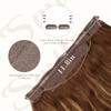 Invisible Wire Hair Extensions Real Human Hair-Smilco Balayage Dark Brown