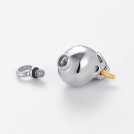 OutstandLong Skull Gold Rose Cremation Urn Necklace for Ashes Jewelry Crystal Keepsake Memorial Animal Pendant for Womens Mens